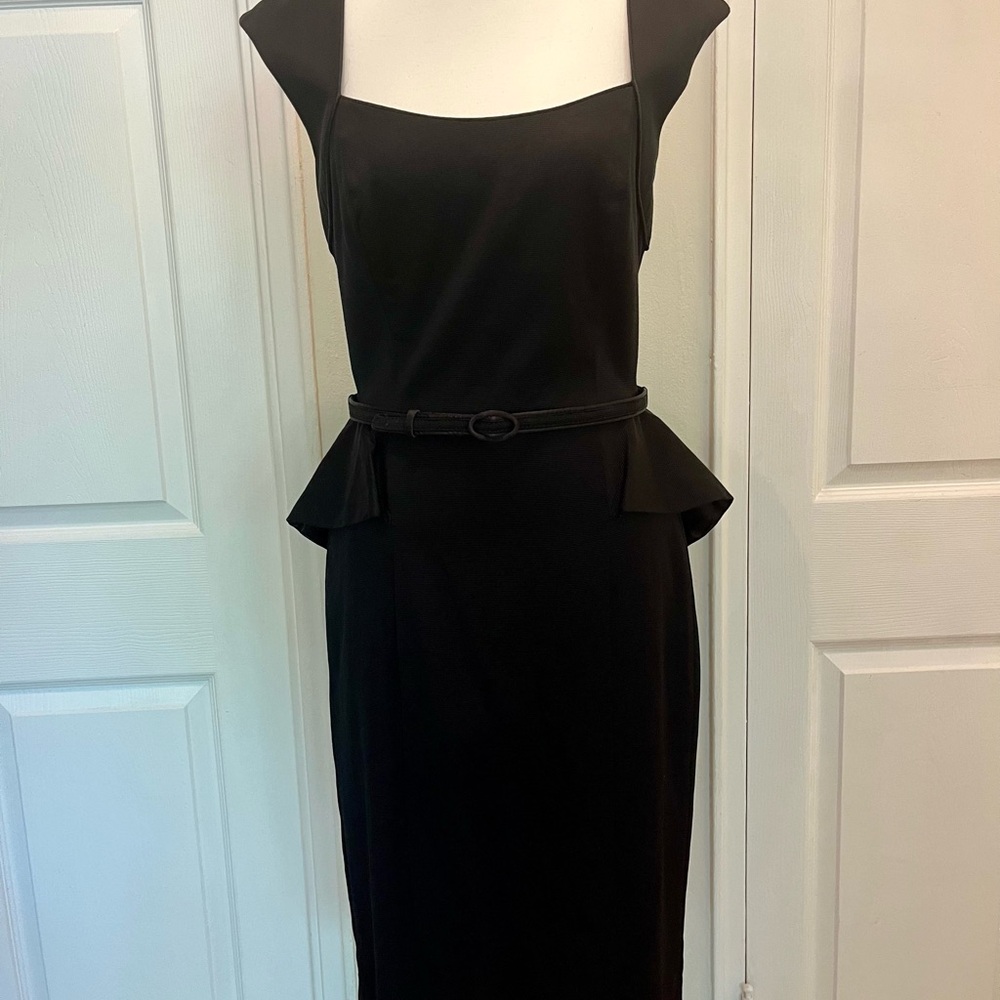 White House Black Market Black Peplum Midi Dress